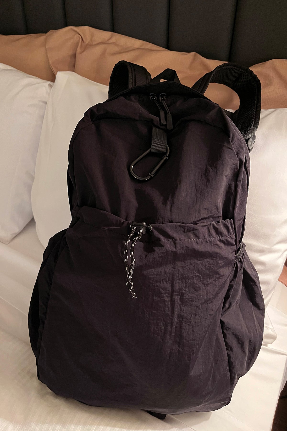 Nylon Backpack (Black, White)