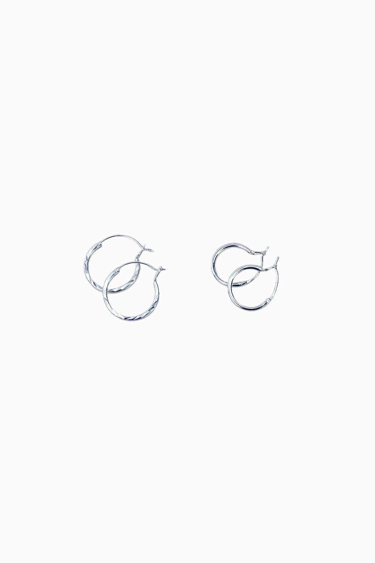 Sterling Silver Hoops Set of Two