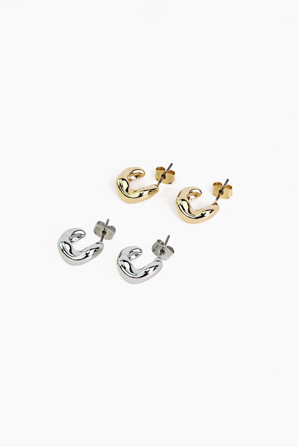 Freeform Half Hoop Earrings