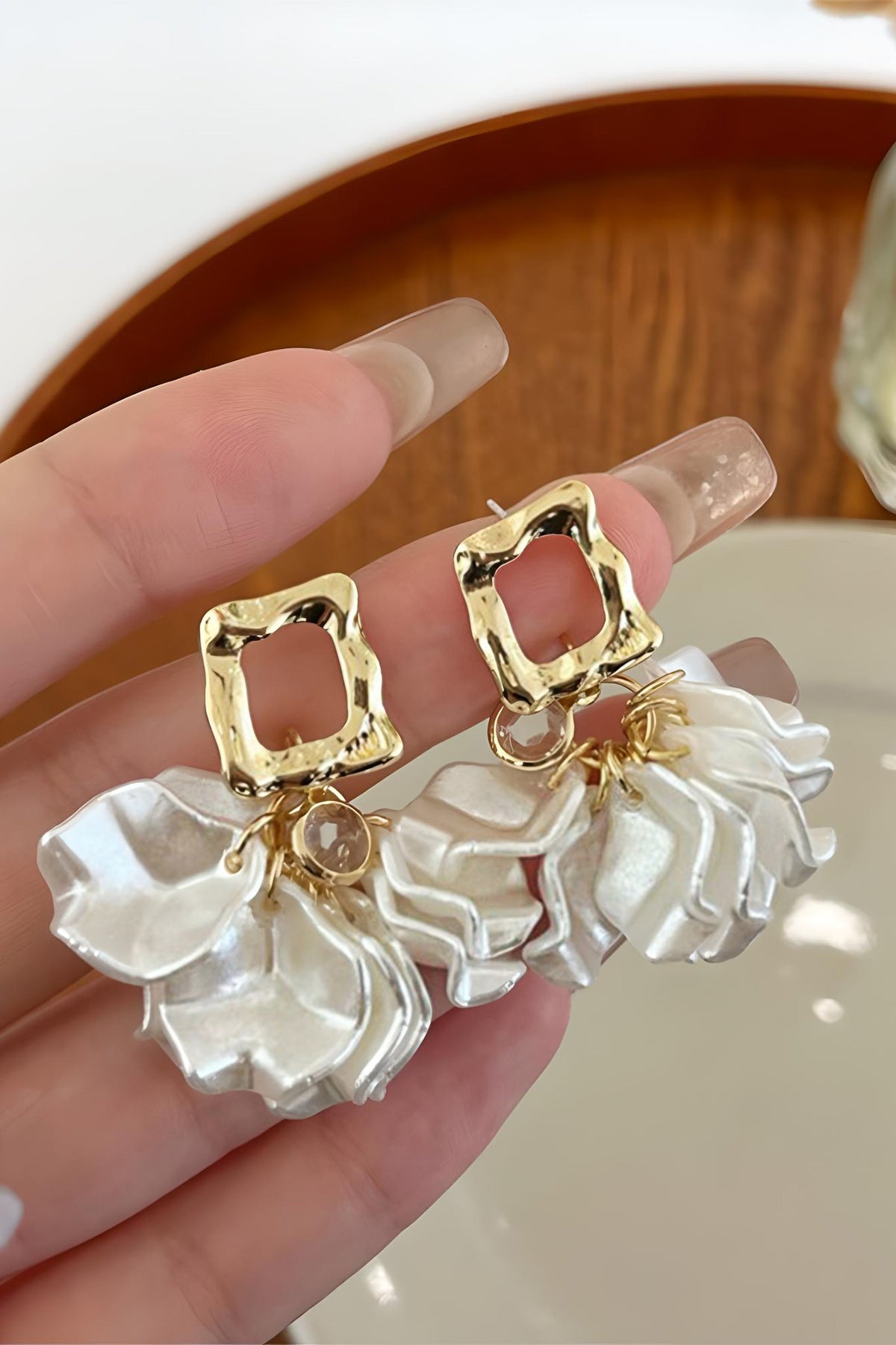 Pearl Petals Drop Earrings