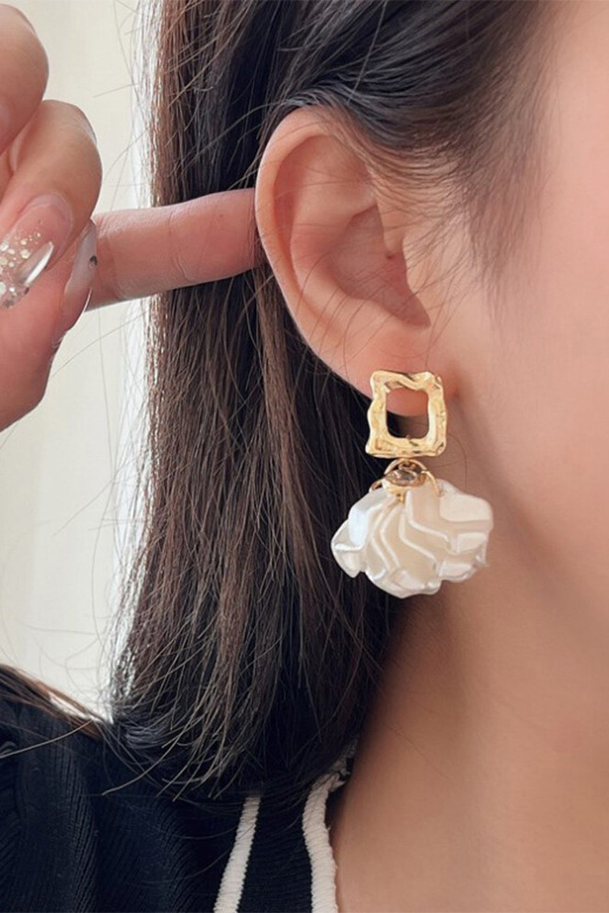 Pearl Petals Drop Earrings