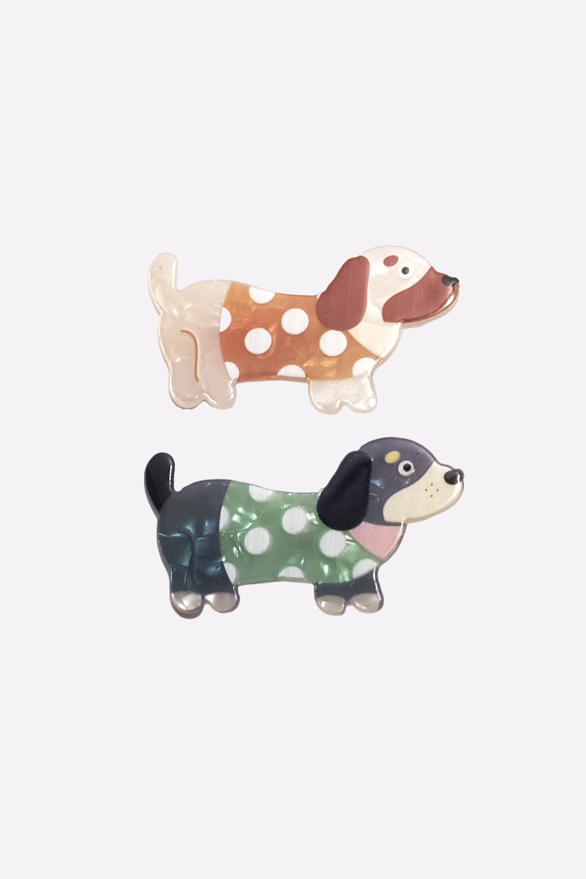 Dogs in Polka Dot Sweater Hair Clips (Set of 2)