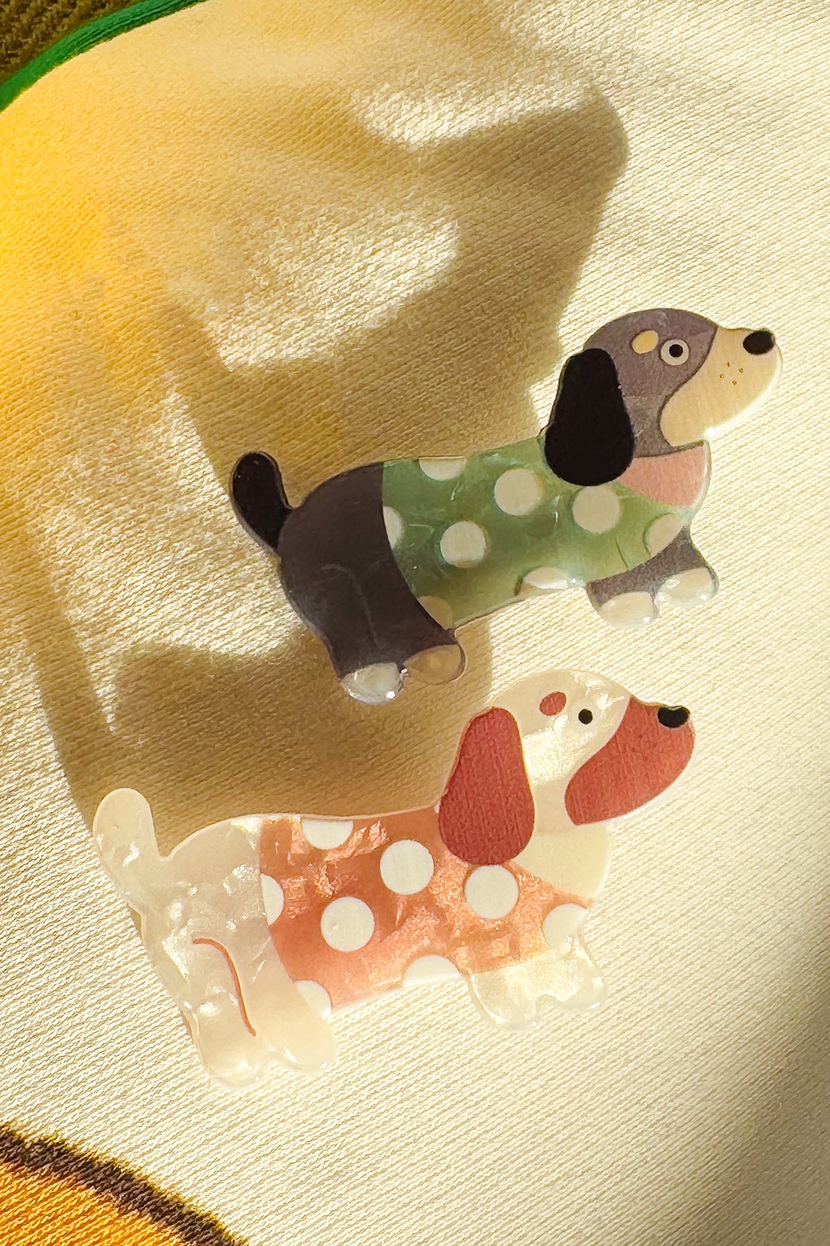 Dogs in Polka Dot Sweater Hair Clips (Set of 2)