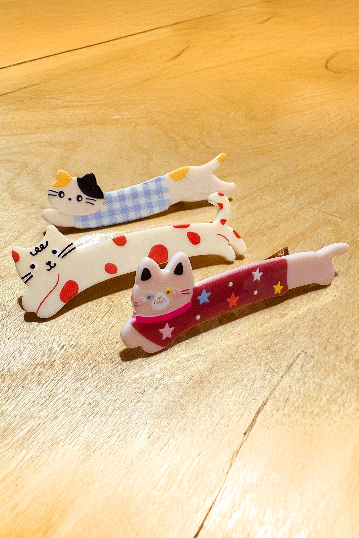 Spotted Cat Hair Clips (Set of 3)