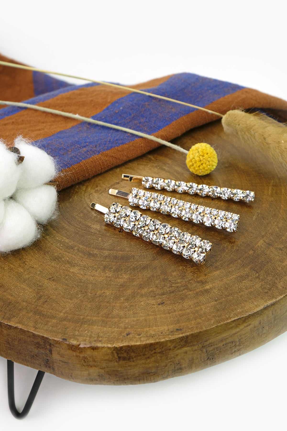 Rhinestone Hair Pin Set (Gold)