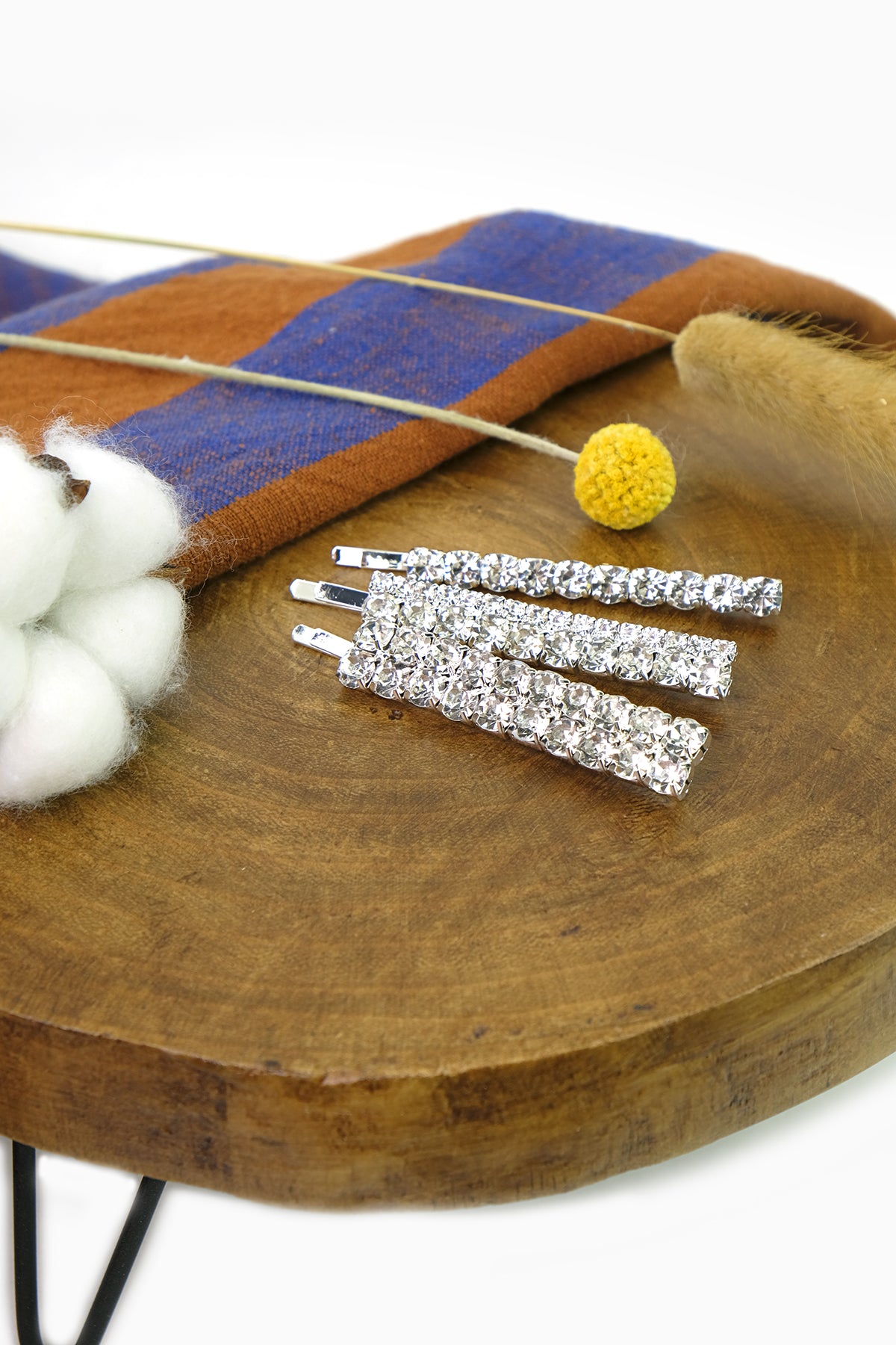 Rhinestone Hair Pin Set (Silver)
