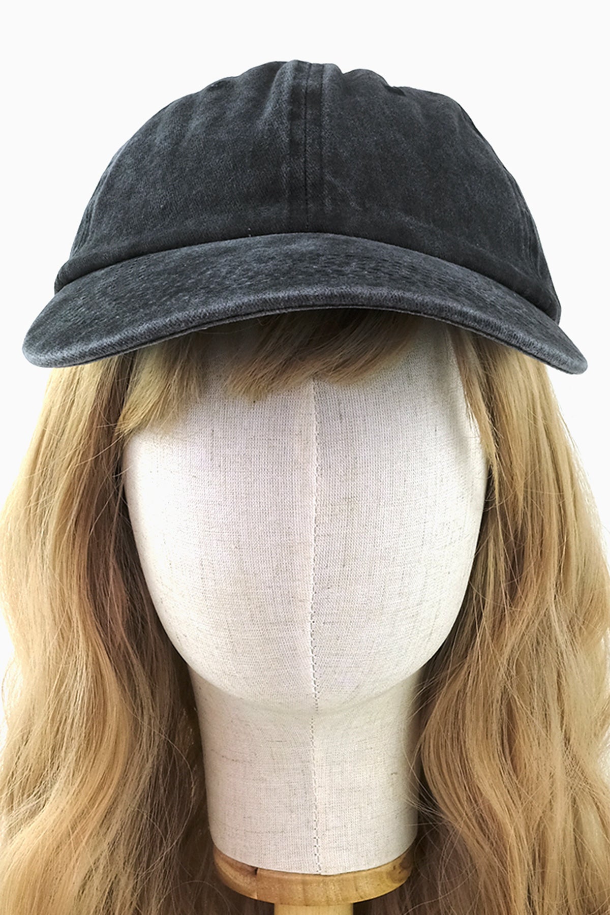 Plain Denim Baseball Cap (Washed Black)