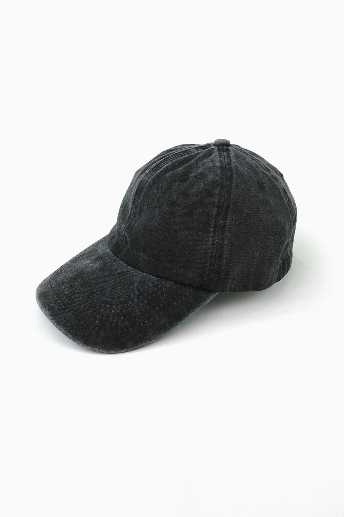 Plain Denim Baseball Cap (Washed Black)