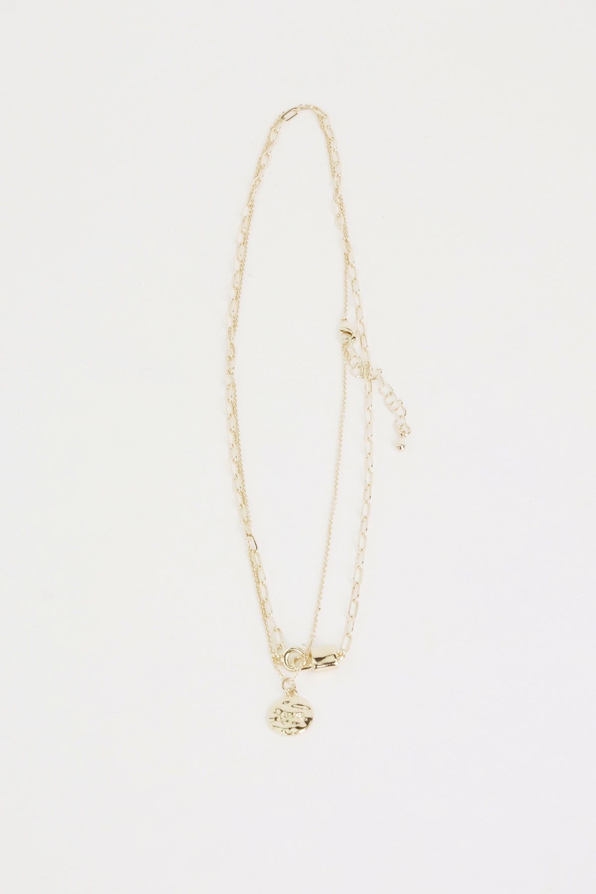 Double Layered Tag & Lock Necklace