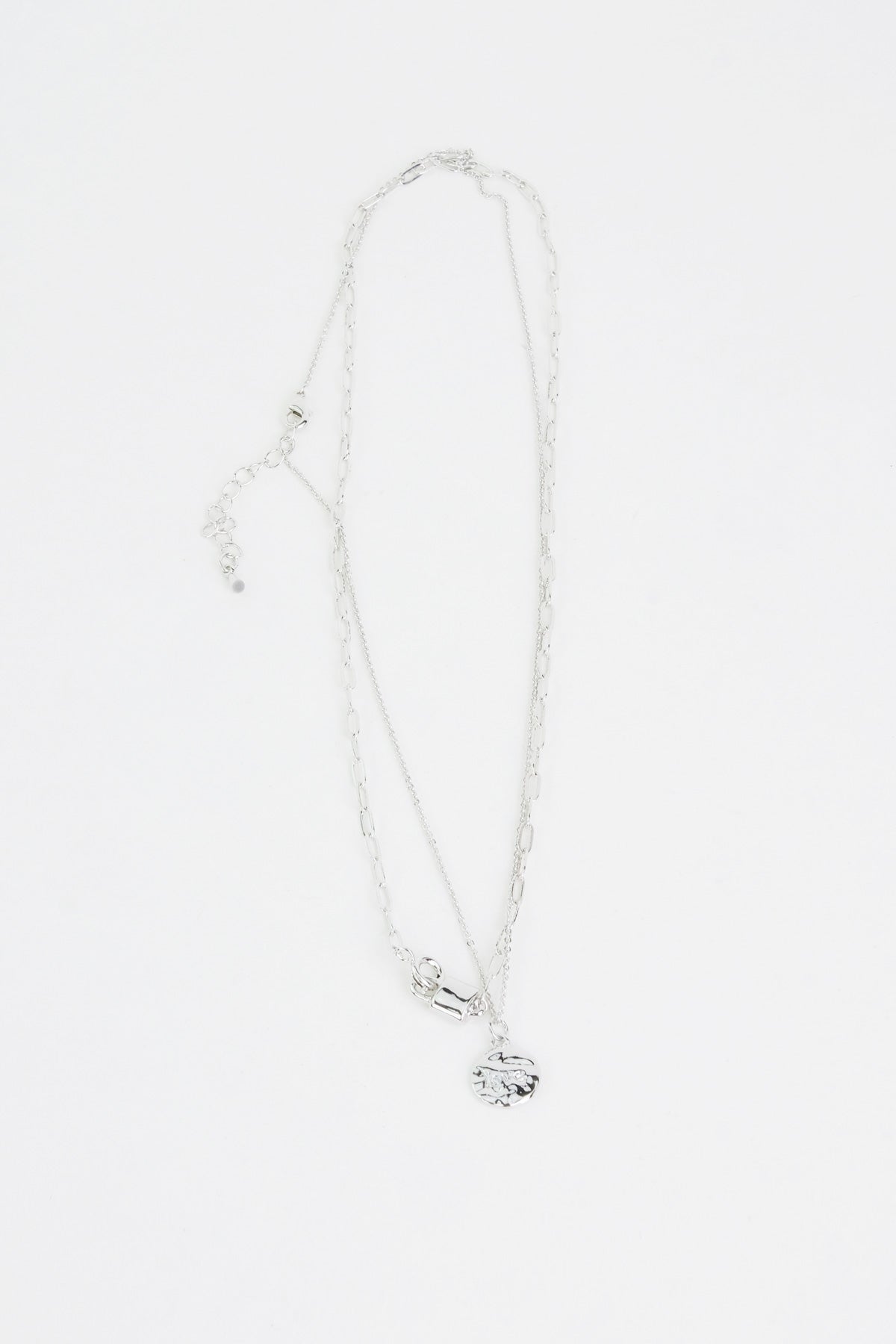 Double Layered Tag & Lock Necklace