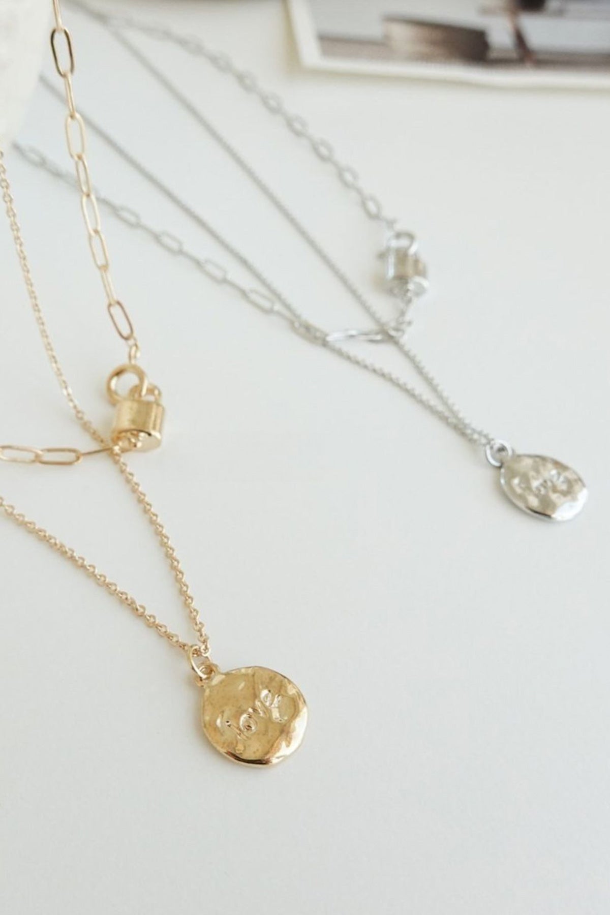 Double Layered Tag & Lock Necklace