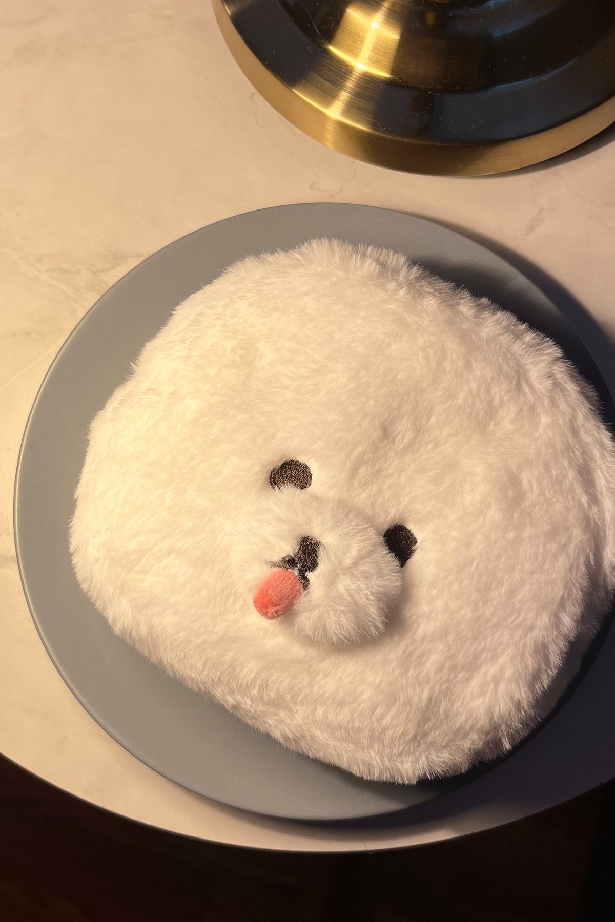 Fuzzy Bichon Frise Pouch (White)