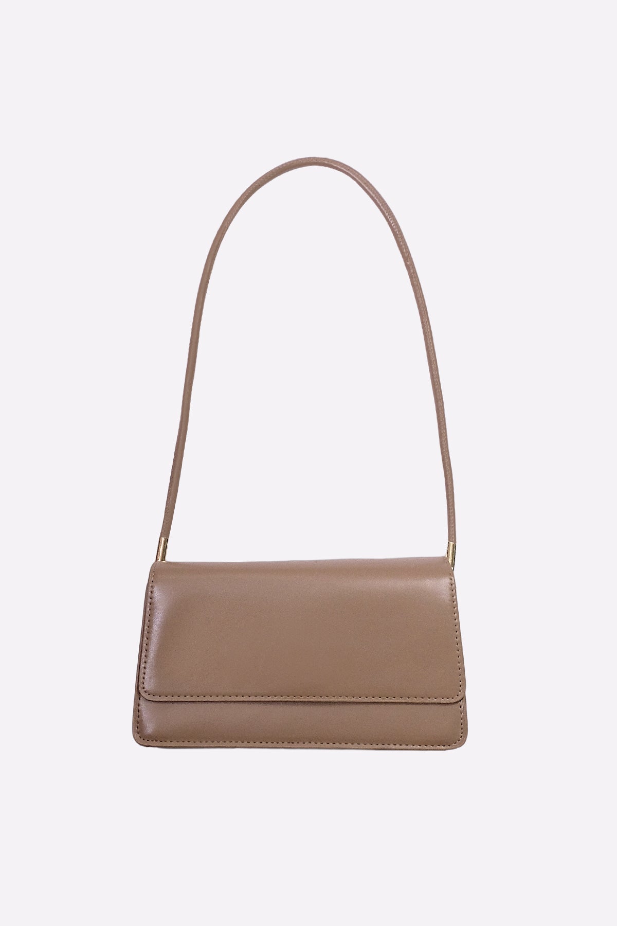 Faux Leather Shoulder Bag (Tan)