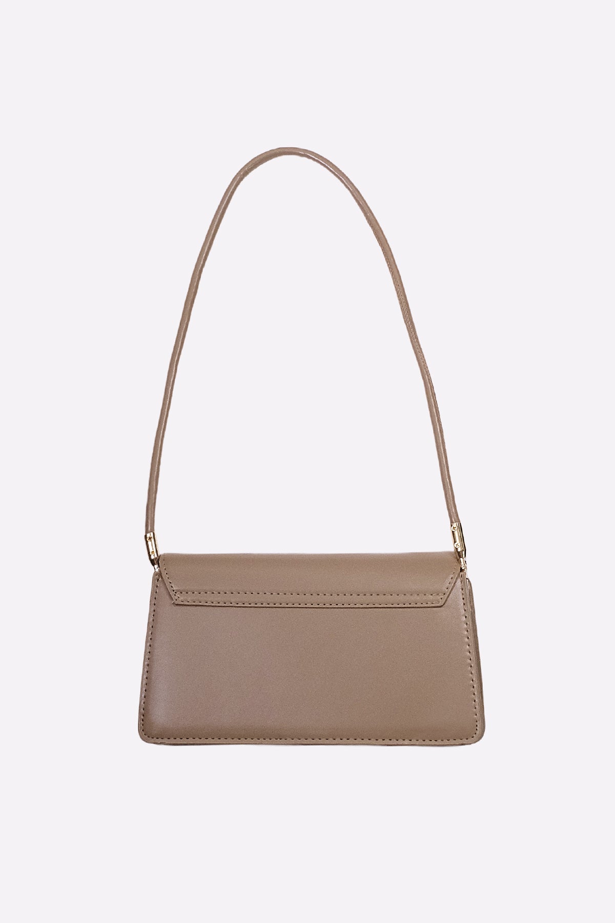Faux Leather Shoulder Bag (Tan)