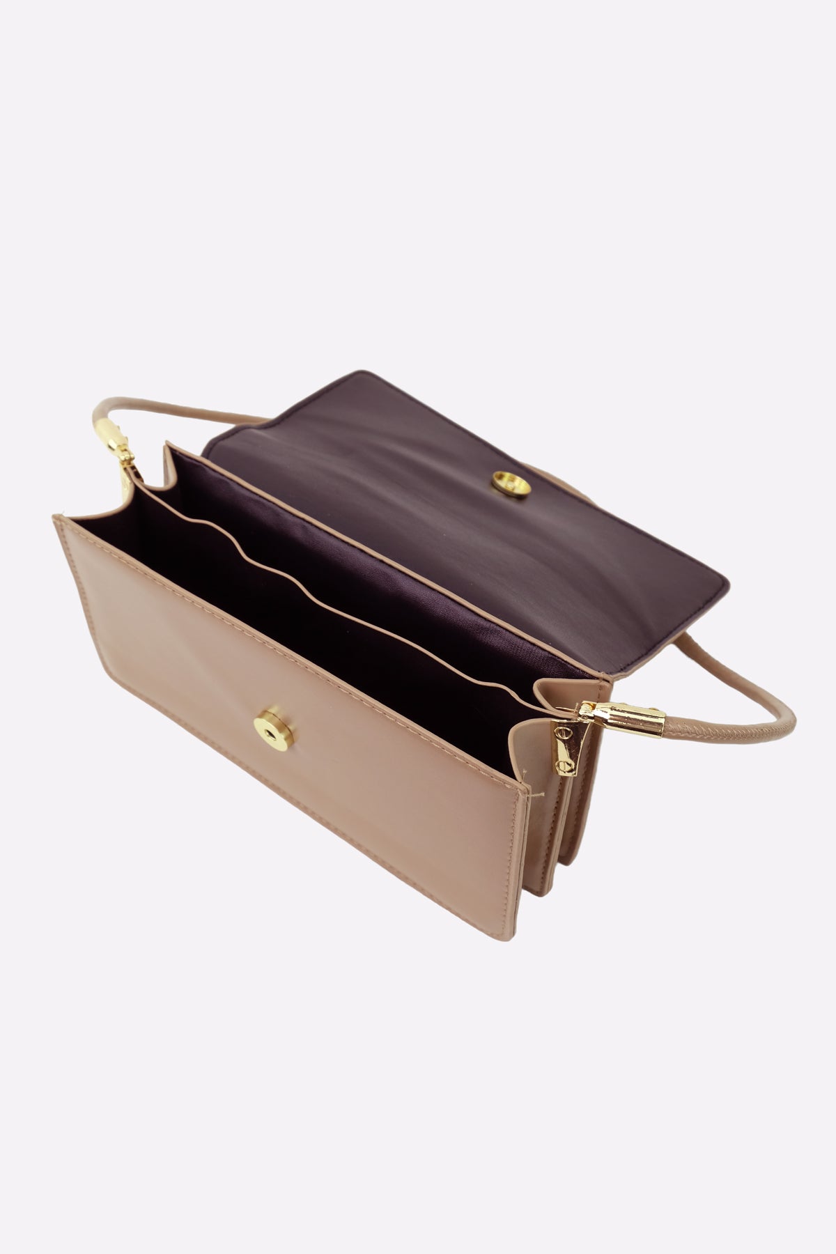 Faux Leather Shoulder Bag (Tan)