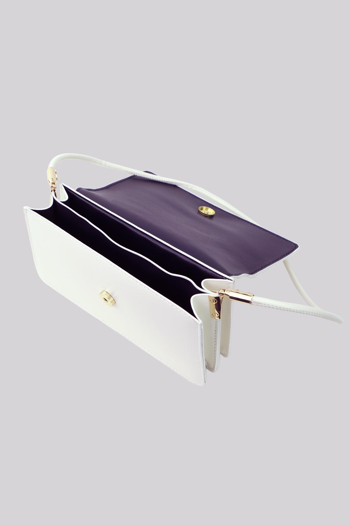 Faux Leather Shoulder Bag (White)