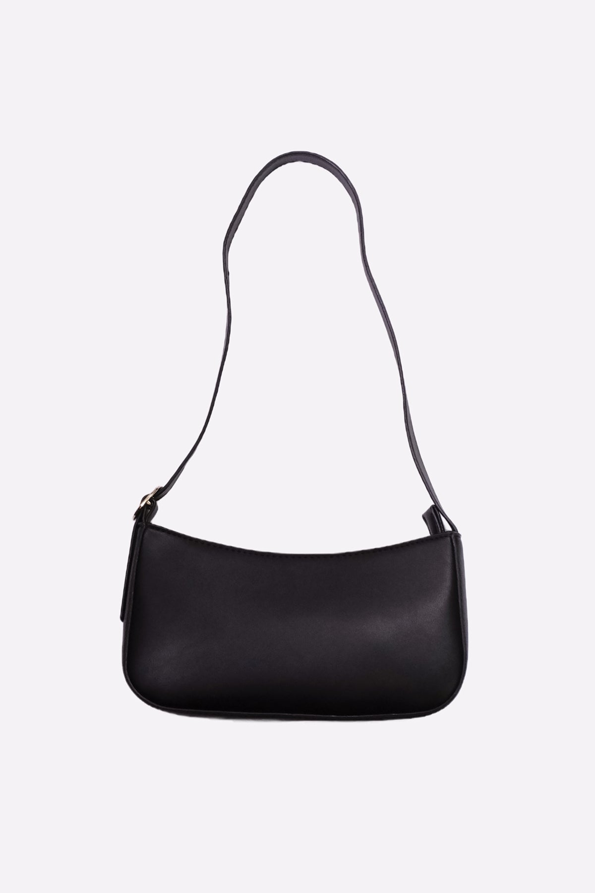 90’s Retro Style Faux Leather Shoulder Bag (Black)