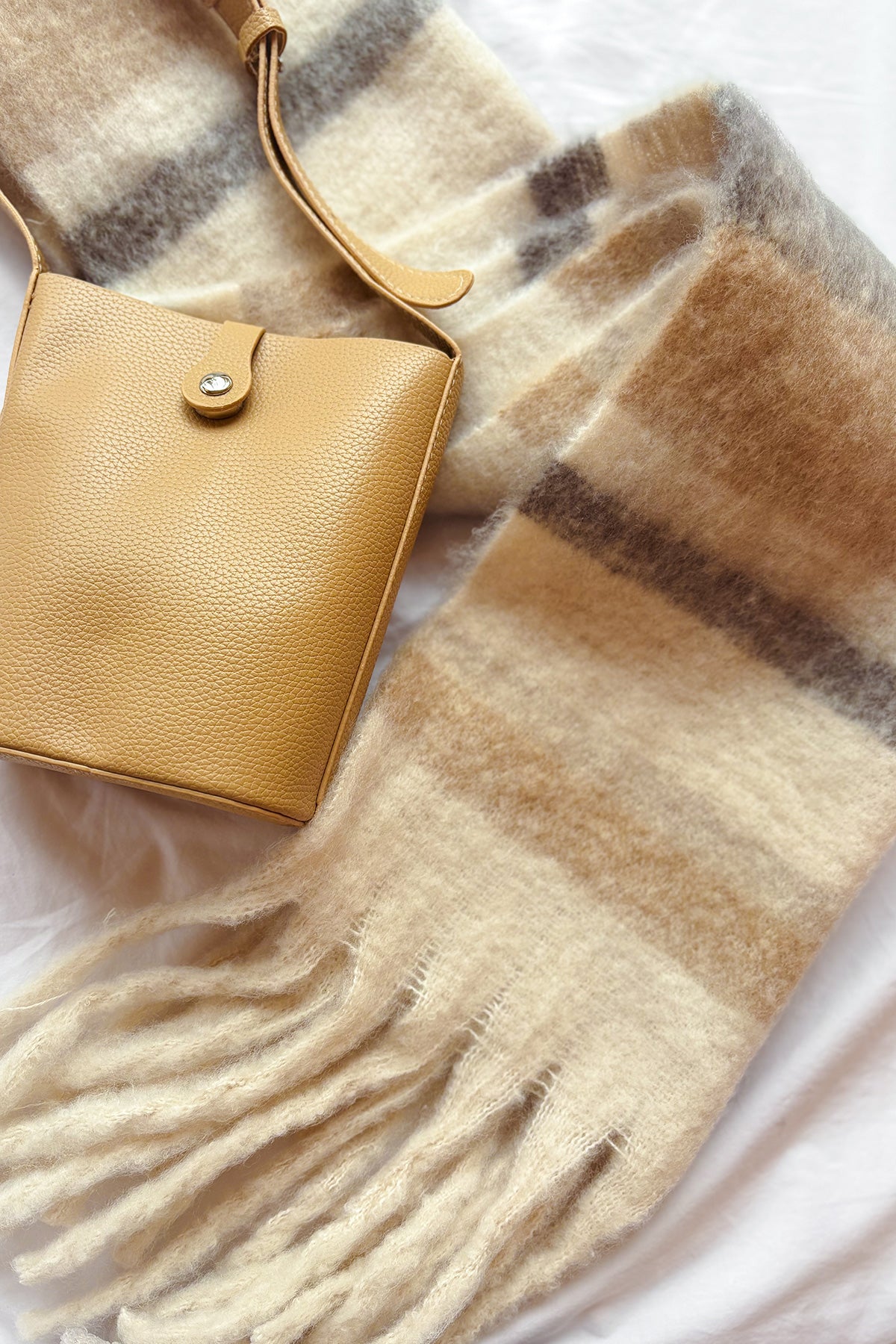 Mohair Plaid Scarf