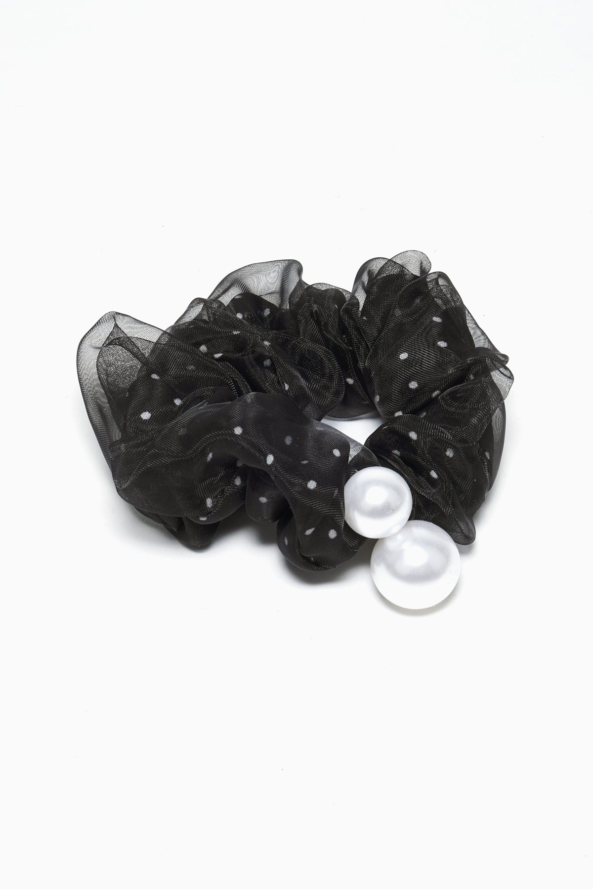 Satin Mini Polka Dot Hair Scrunchie