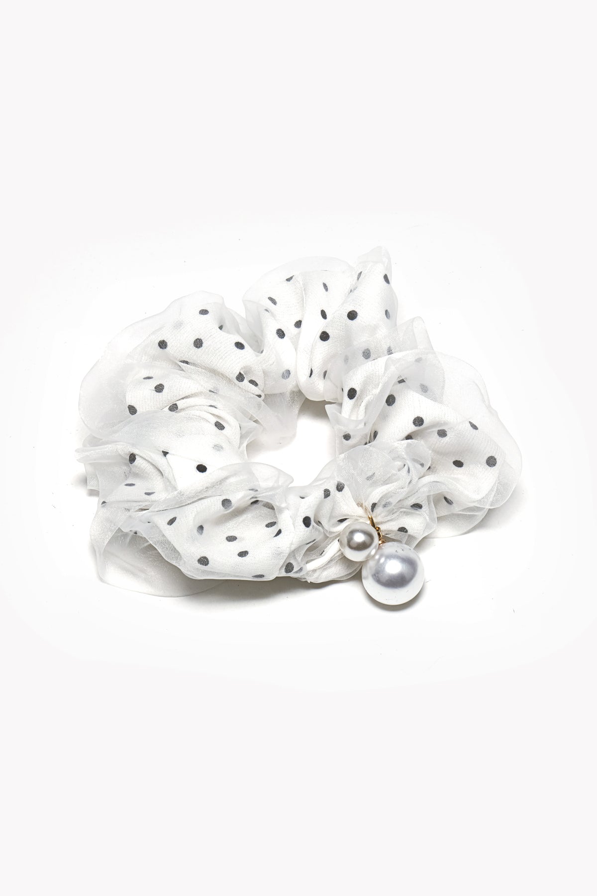 Satin Mini Polka Dot Hair Scrunchie