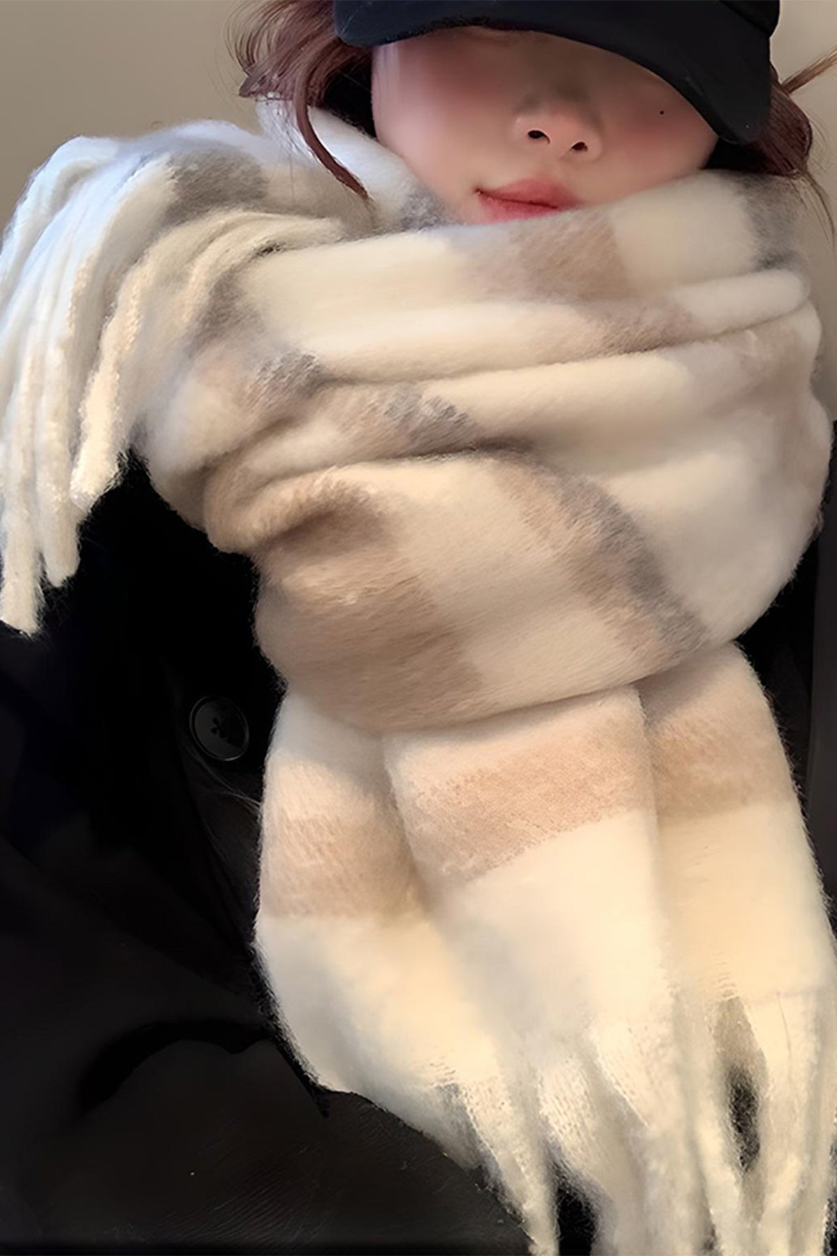 Mohair Plaid Scarf