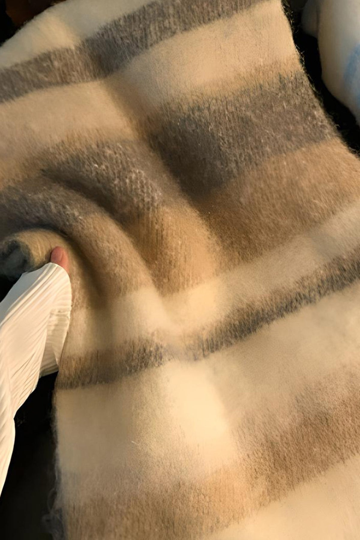 Mohair Plaid Scarf