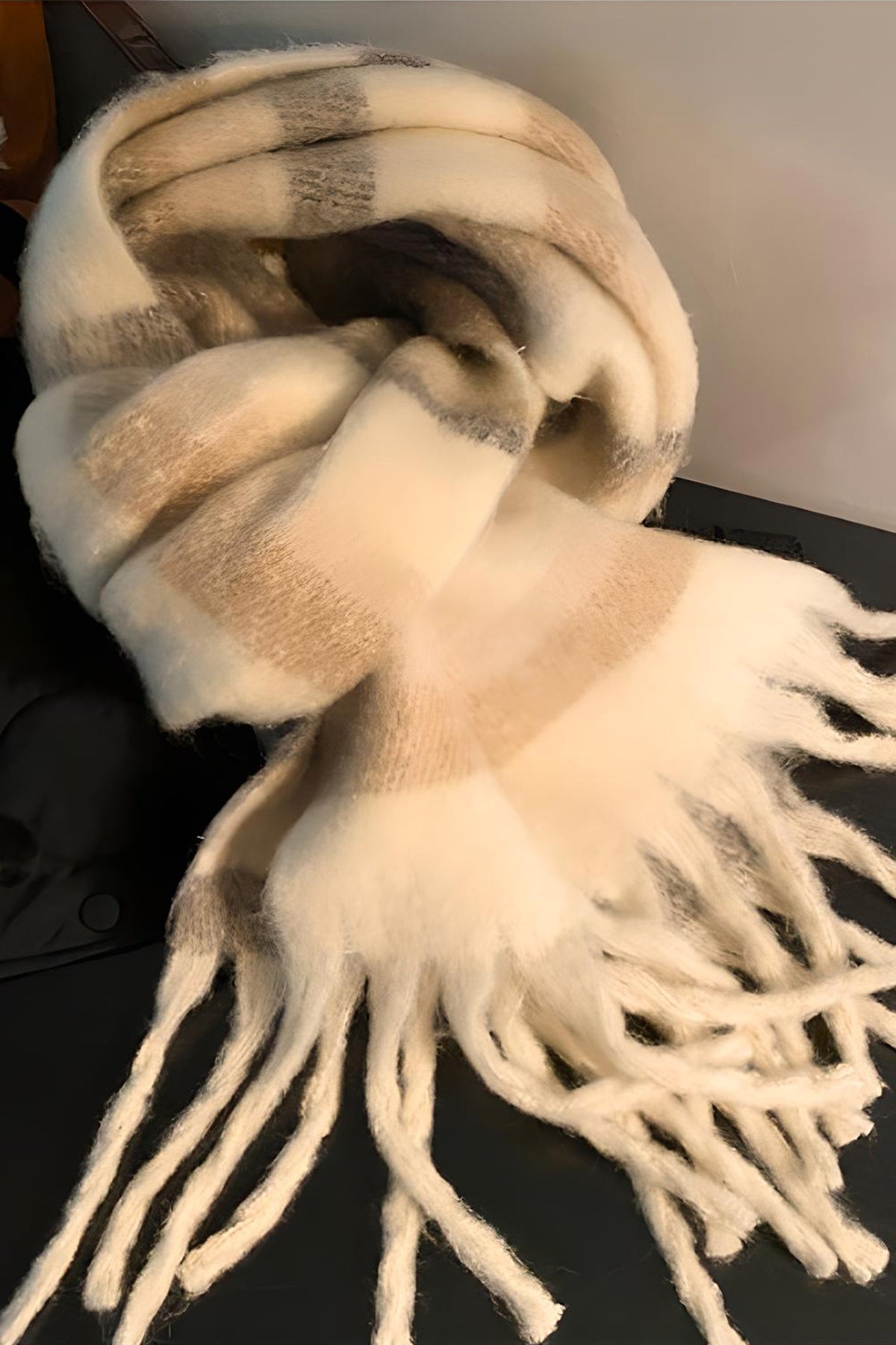 Mohair Plaid Scarf