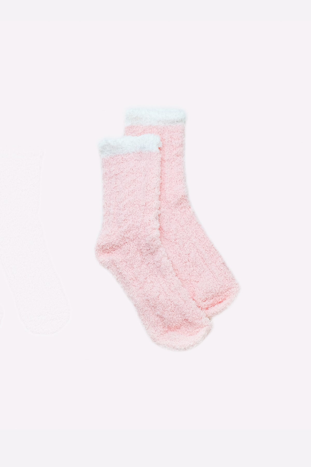 Two-tone Fuzzy Socks (Light Warm Pink)