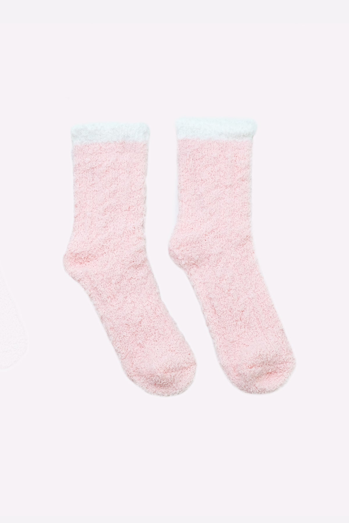 Two-tone Fuzzy Socks (Light Warm Pink)
