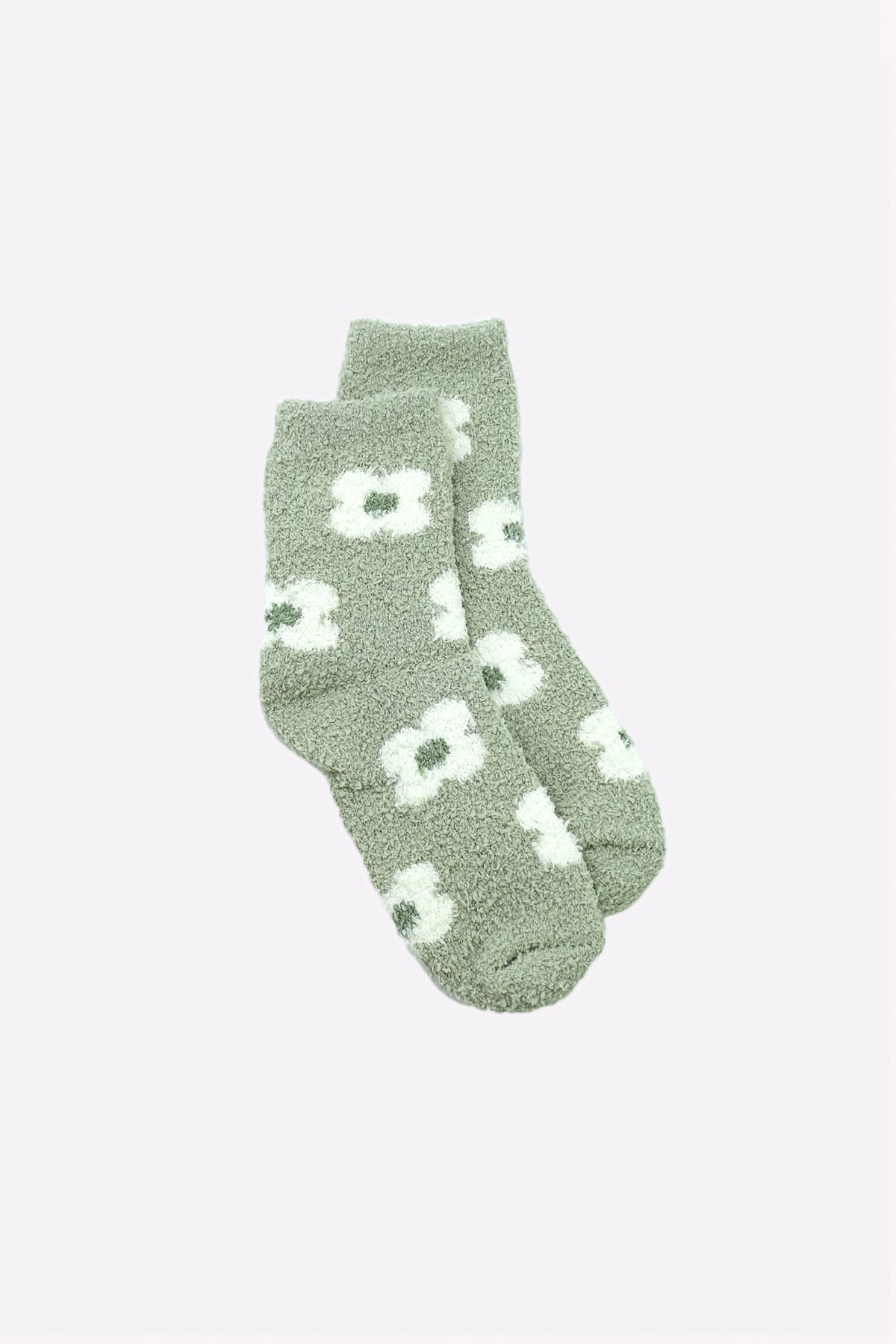Gardenia Coral Fleece Socks (Green)