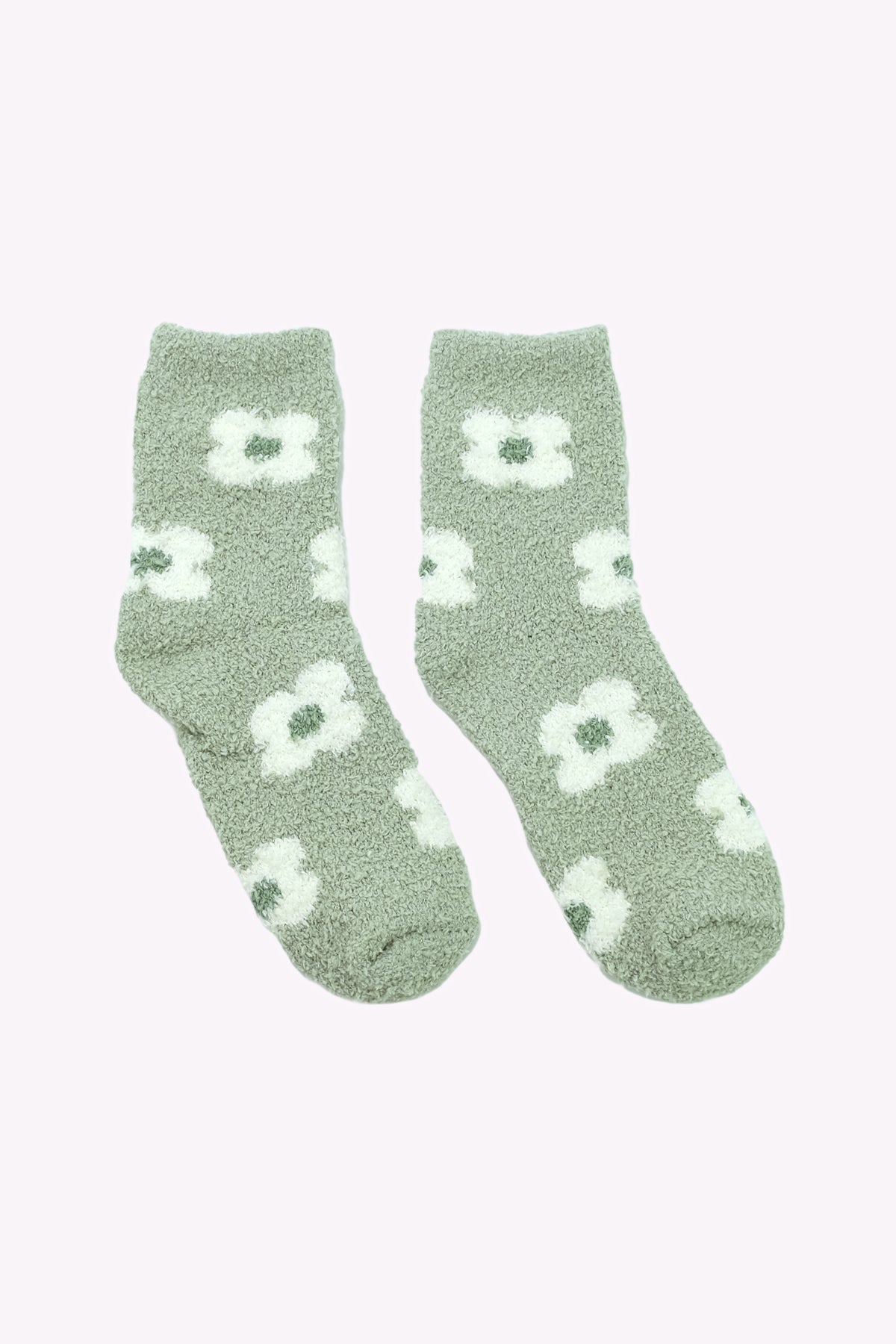 Gardenia Coral Fleece Socks (Green)
