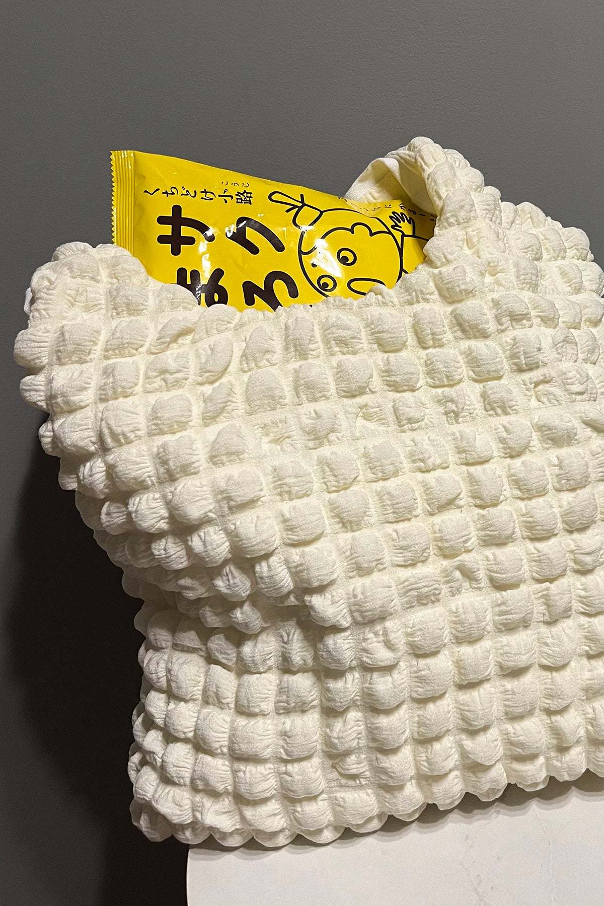 Quilted Puffer Tote Bag (Off-white)