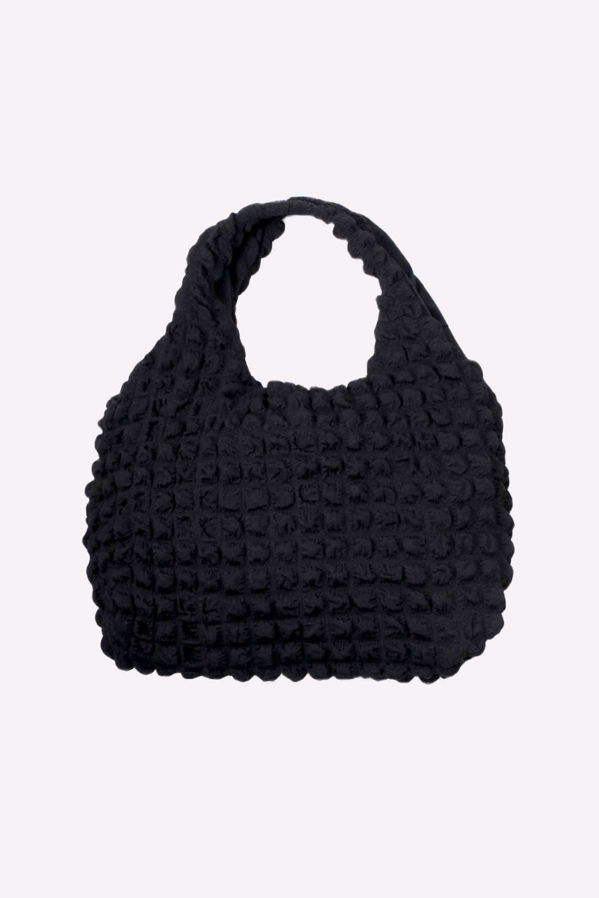 Quilted Puffer Tote Bag (Black)