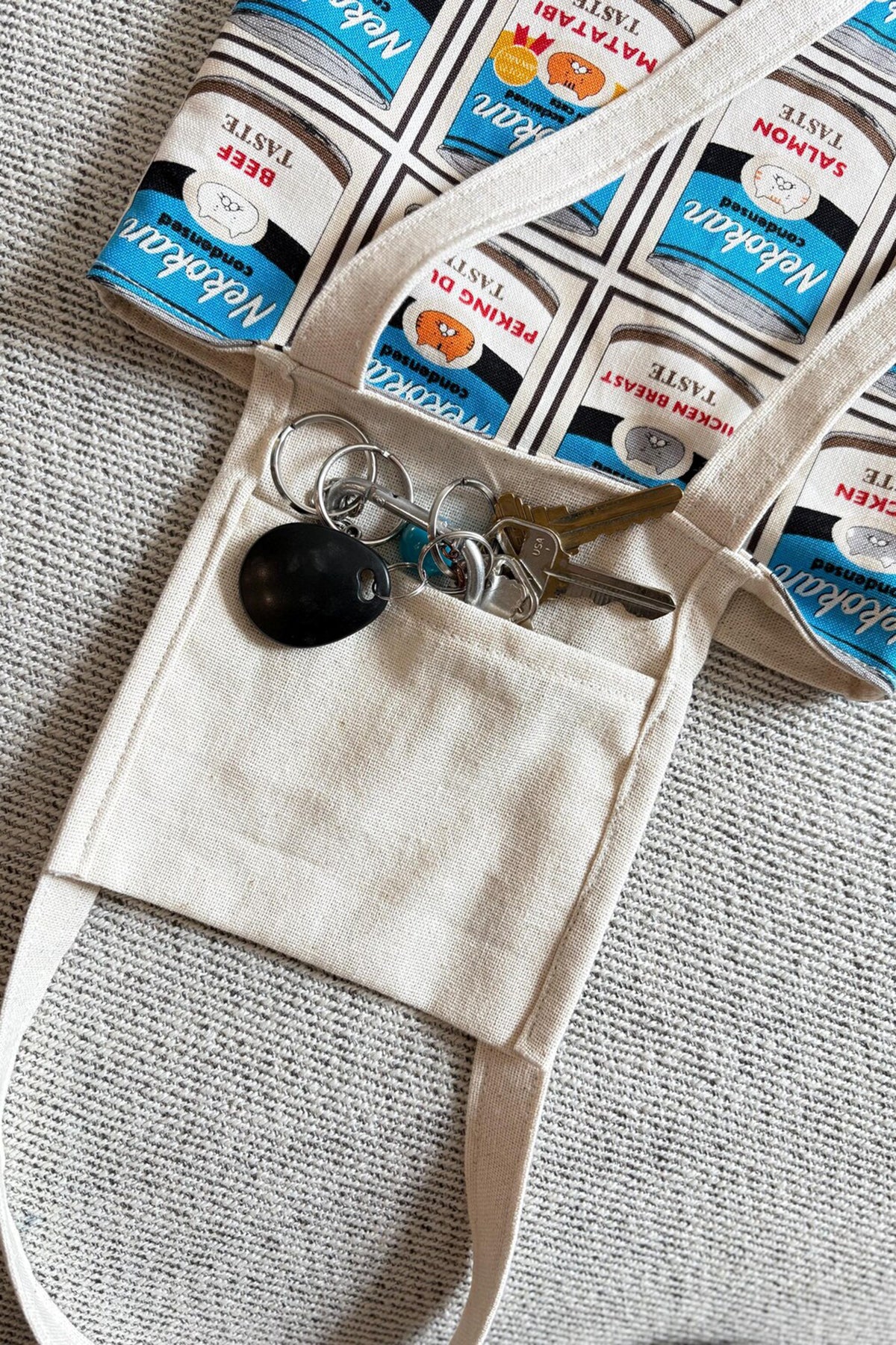 CIETLA Nekokan Cat Condensed Tote Bag (Blue) Inner Pocket