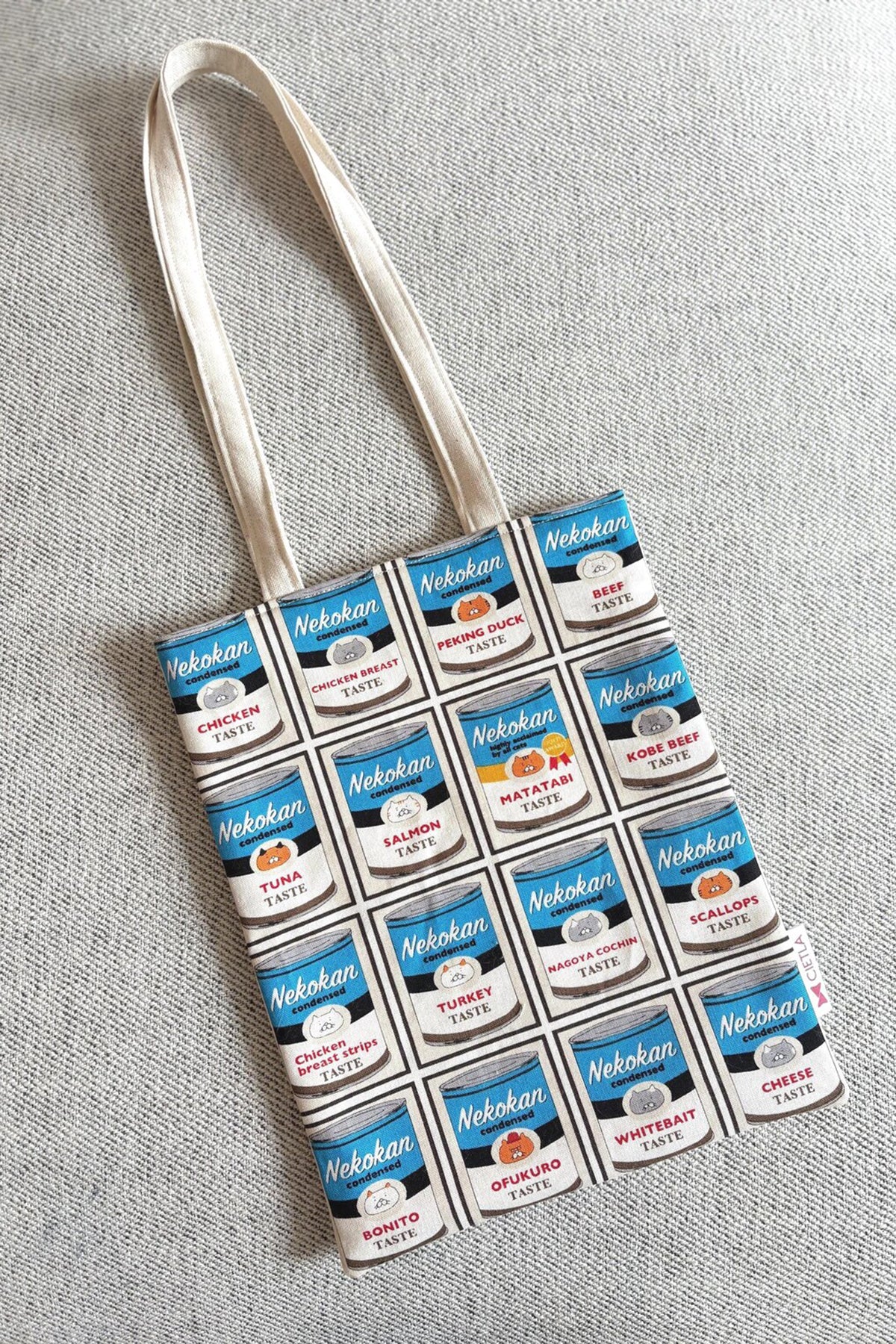 CIETLA Nekokan Cat Condensed Tote Bag (Blue) Front