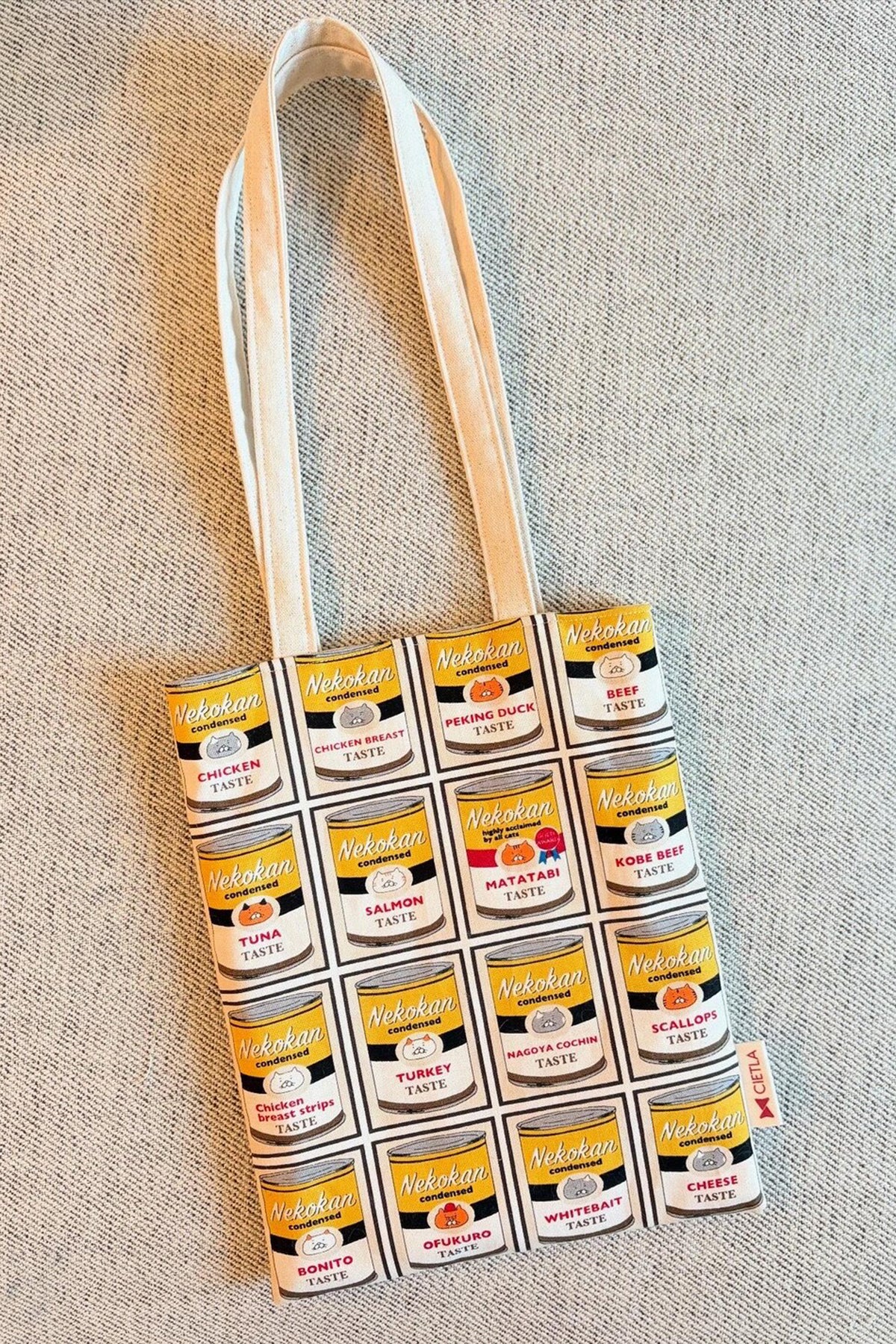 CIETLA Nekokan Cat Condensed Tote Bag (Yellow) Surface