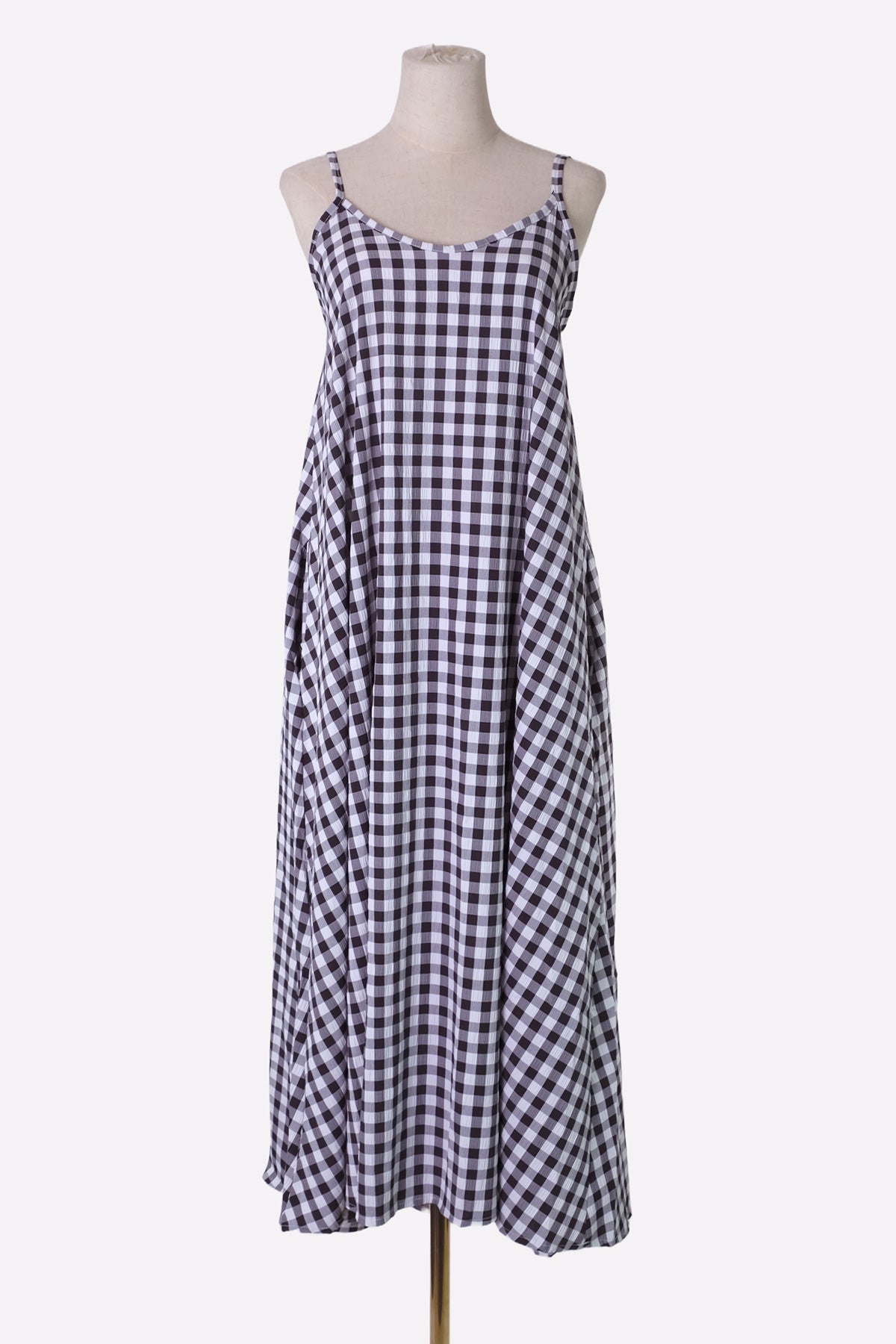 Gingham Maxi Dress (Black & White)