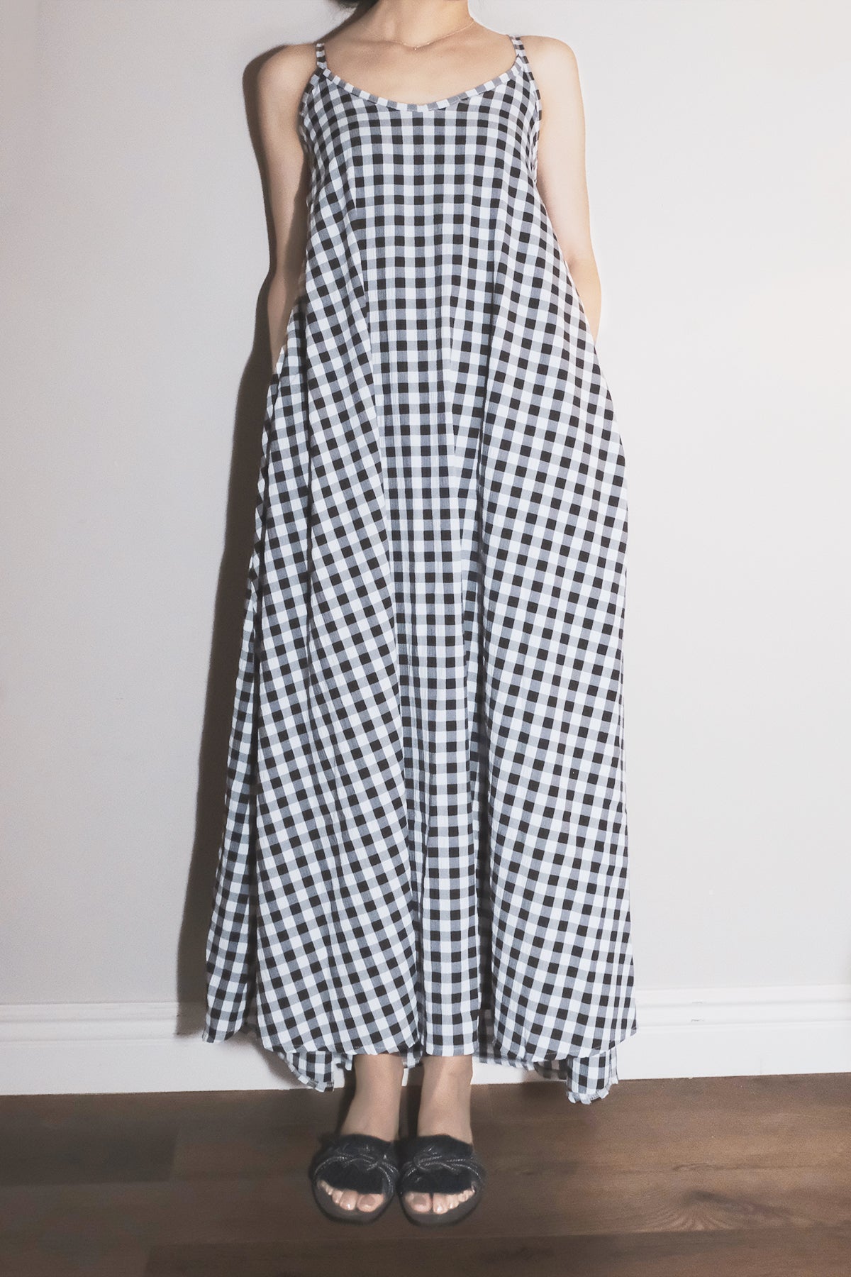 Gingham Maxi Dress (Black & White)