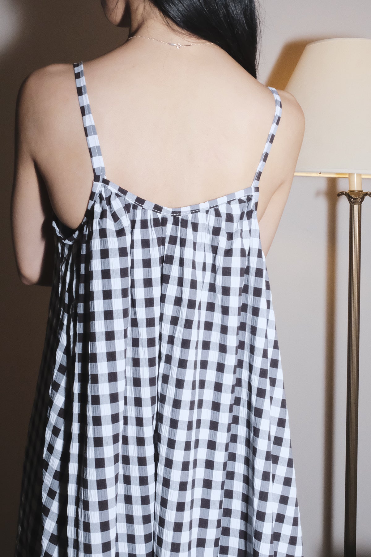 Gingham Maxi Dress (Black & White)
