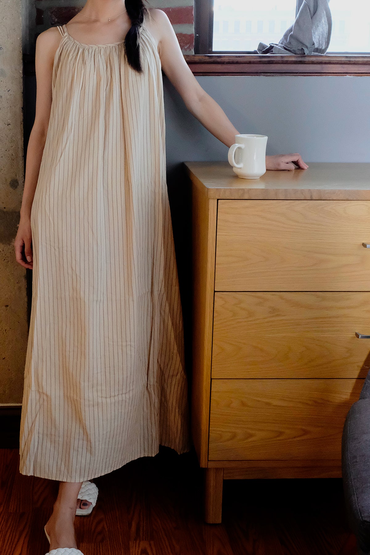 Casual Maxi Dress (Beige)