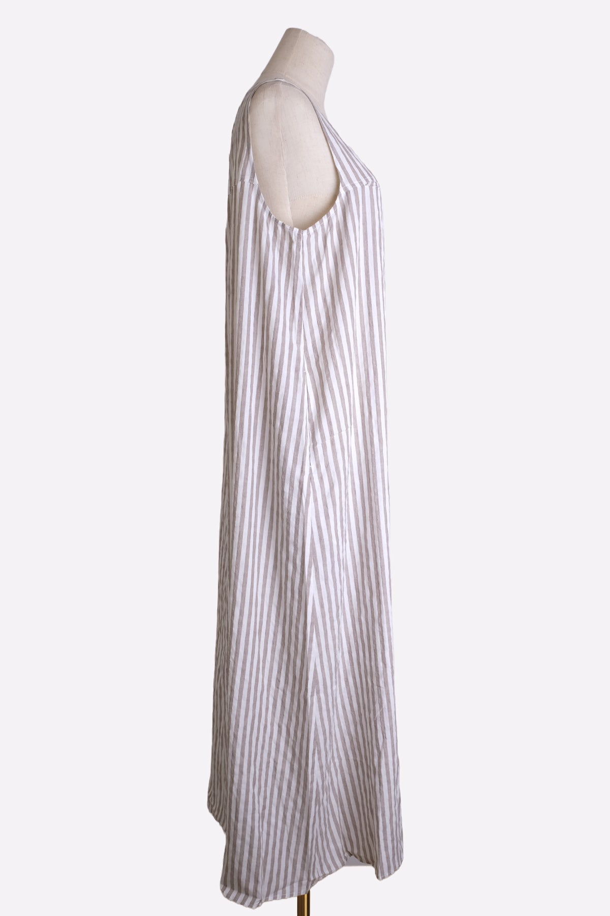 Stripe Work Dress (Brown Ash)