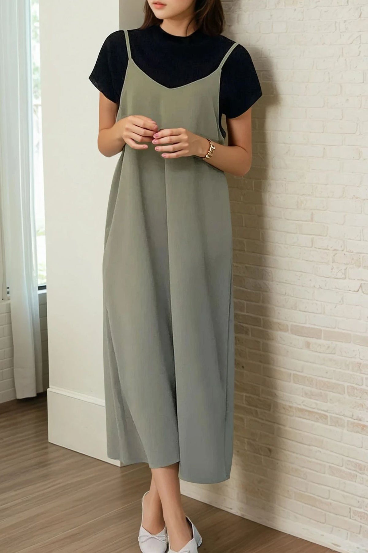 Bustier One Piece Dress (Khaki Green)