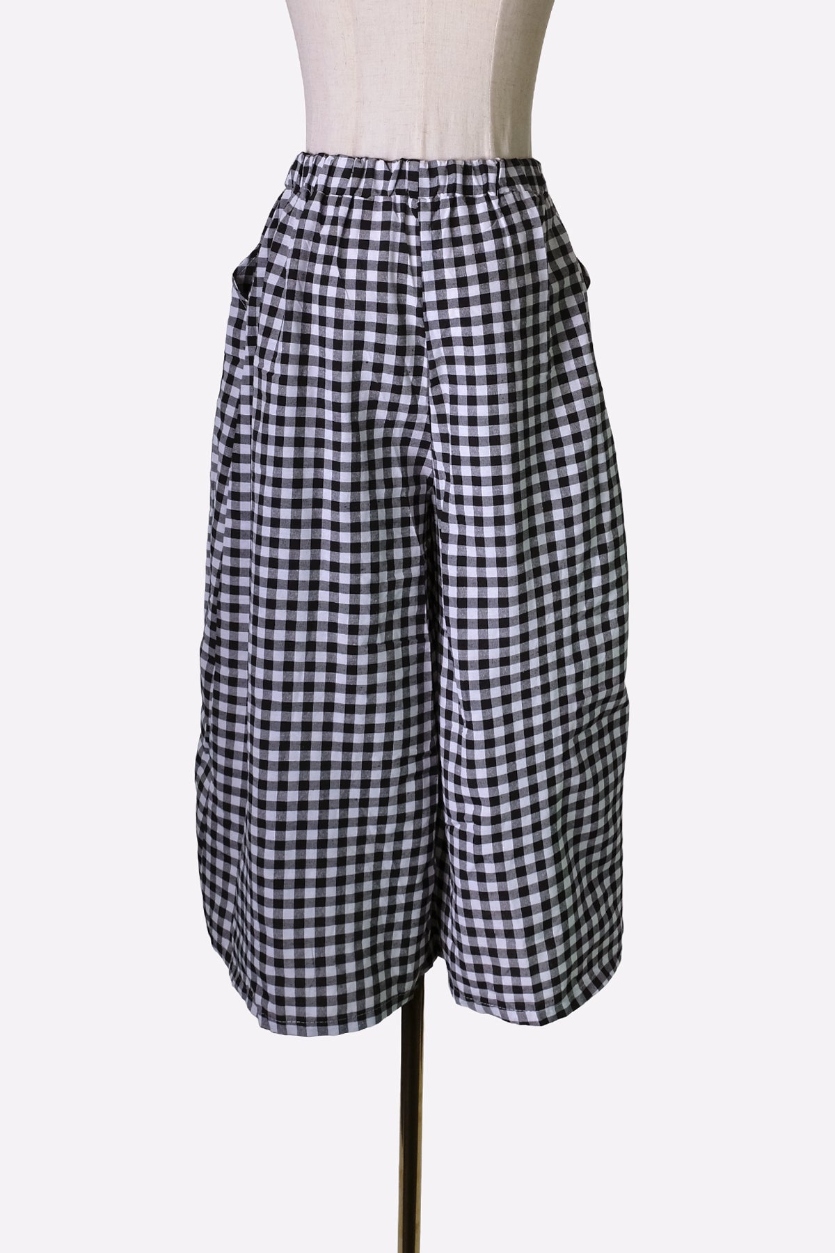 Gingham Wide Leg Pants (Black & White)