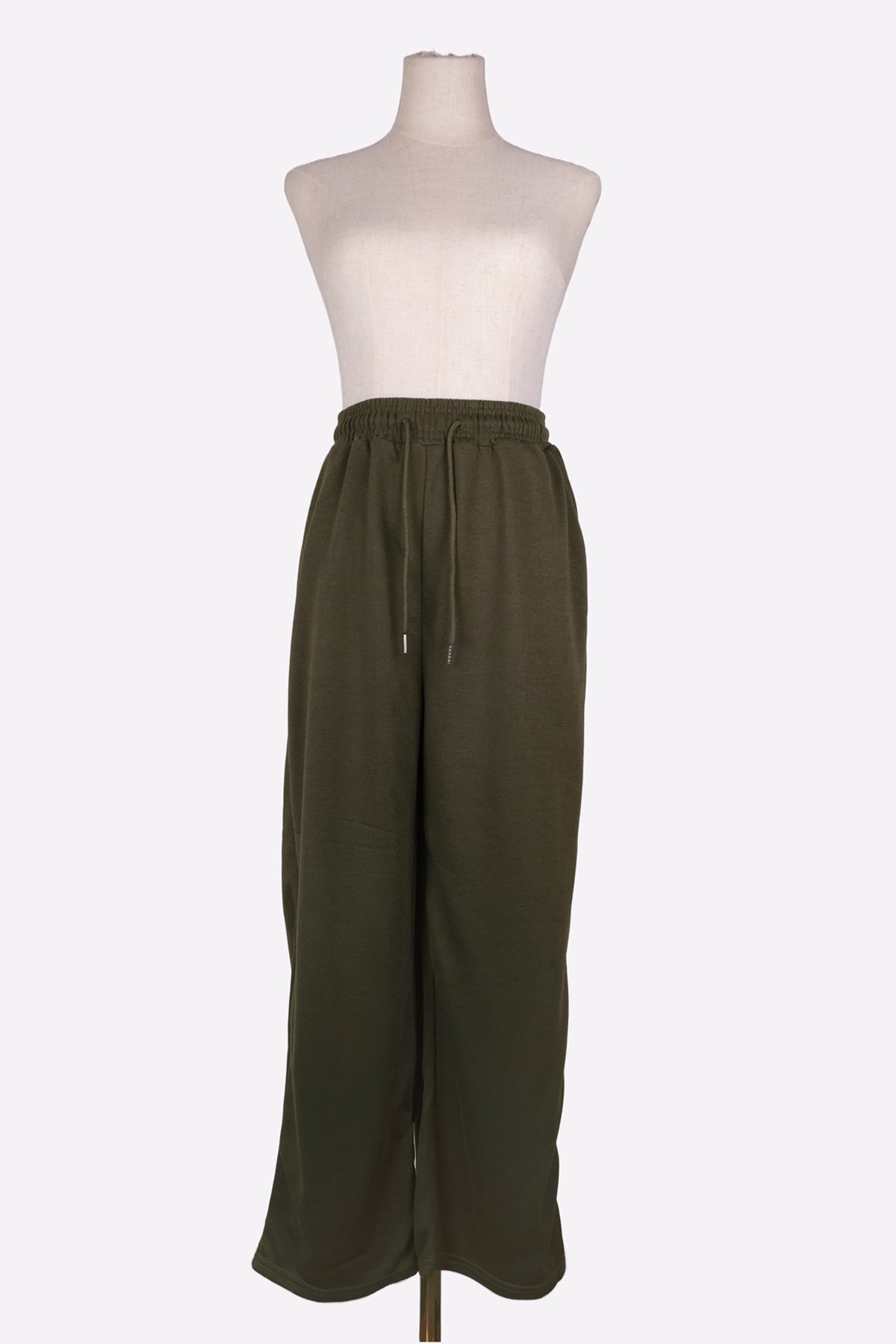 Casual Wide Leg Sweatpants (Khaki)