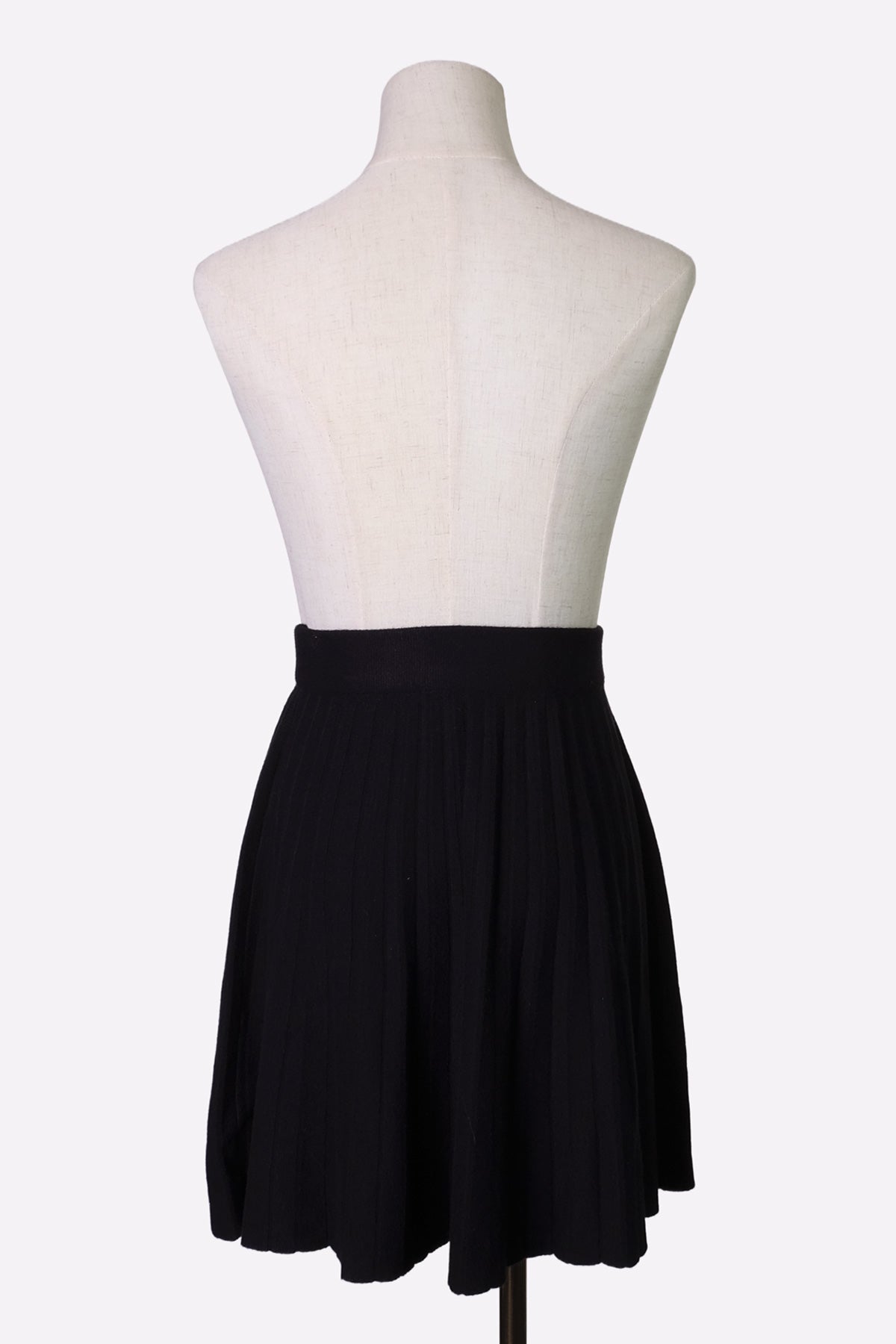 Knit Pleats Skirt (Gray, Black)
