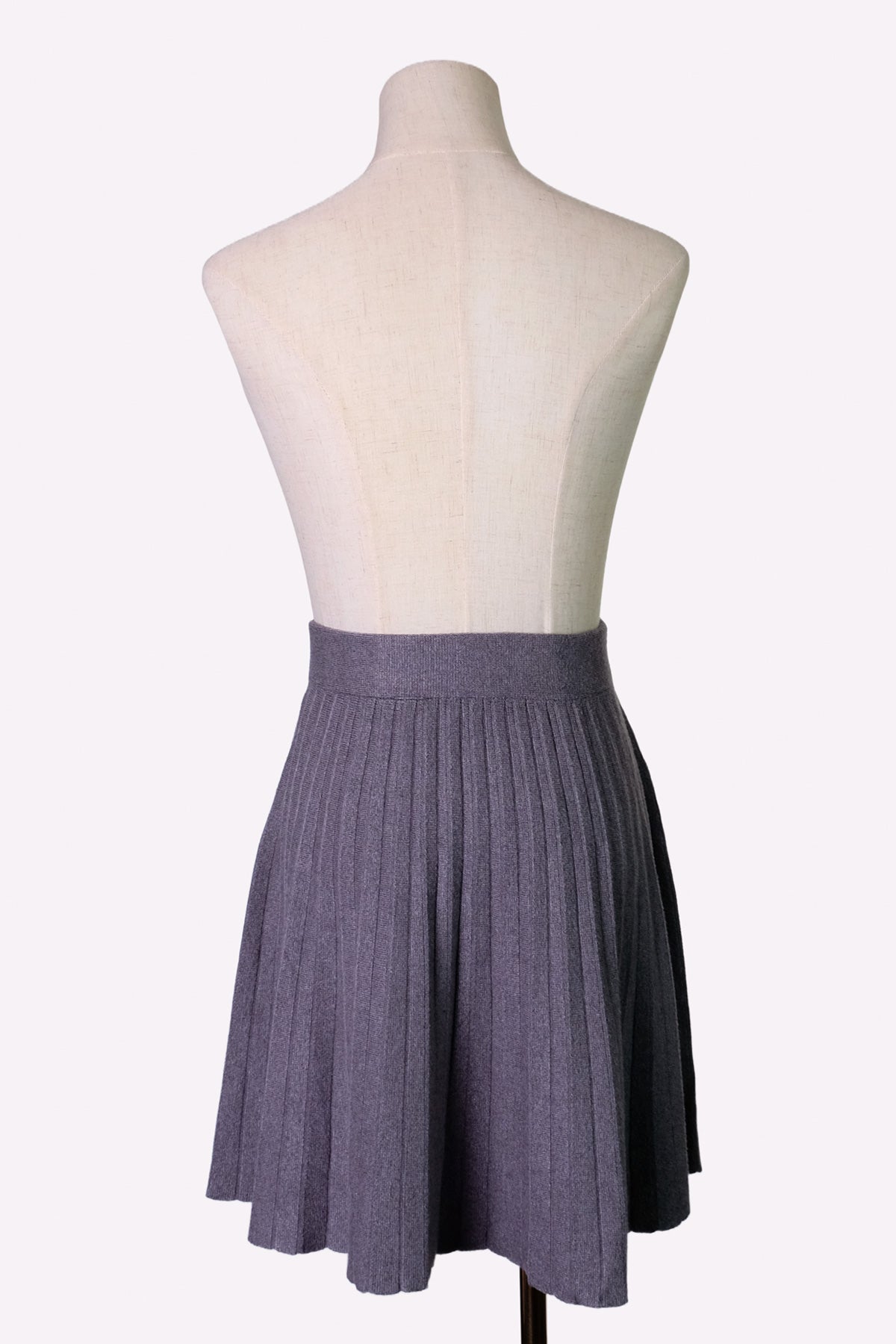 Knit Pleats Skirt (Gray, Black)