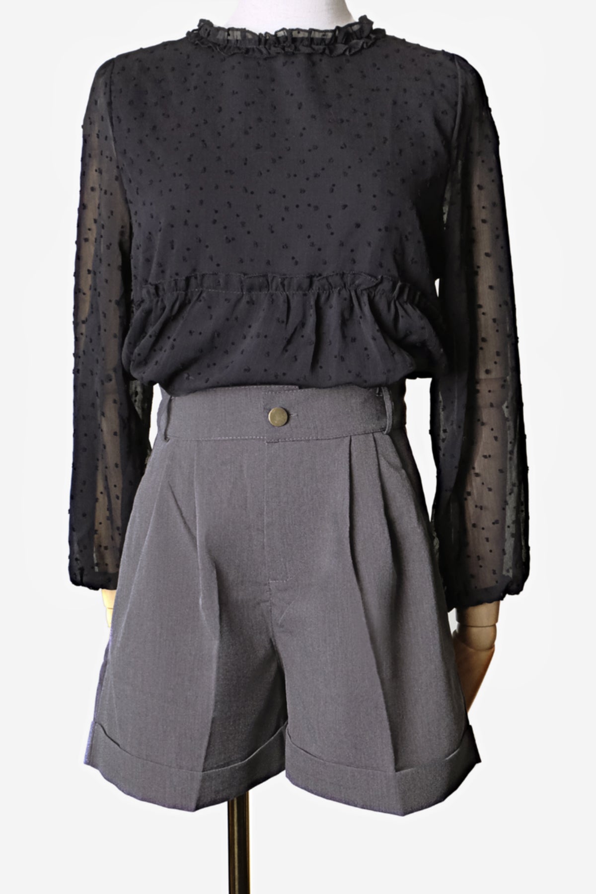 Wide Leg Shorts (Gray)