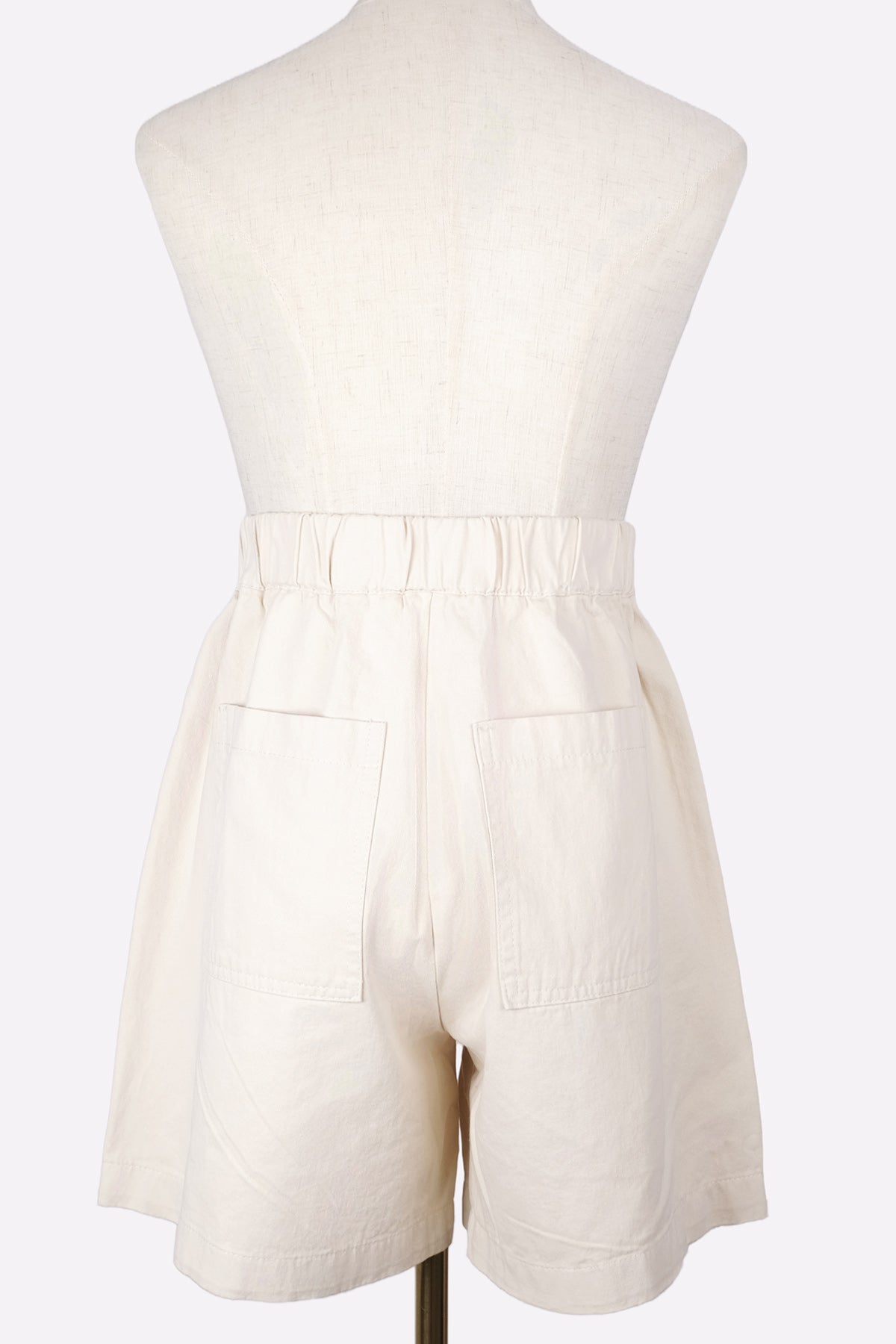 Half Pants with Pockets (Beige) Back