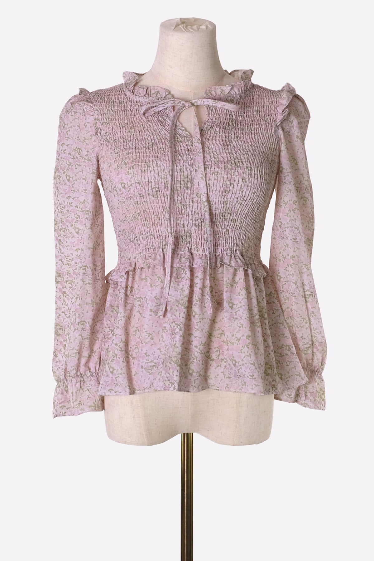 Pink Floral Chiffon Blouse (Pink Floral)
