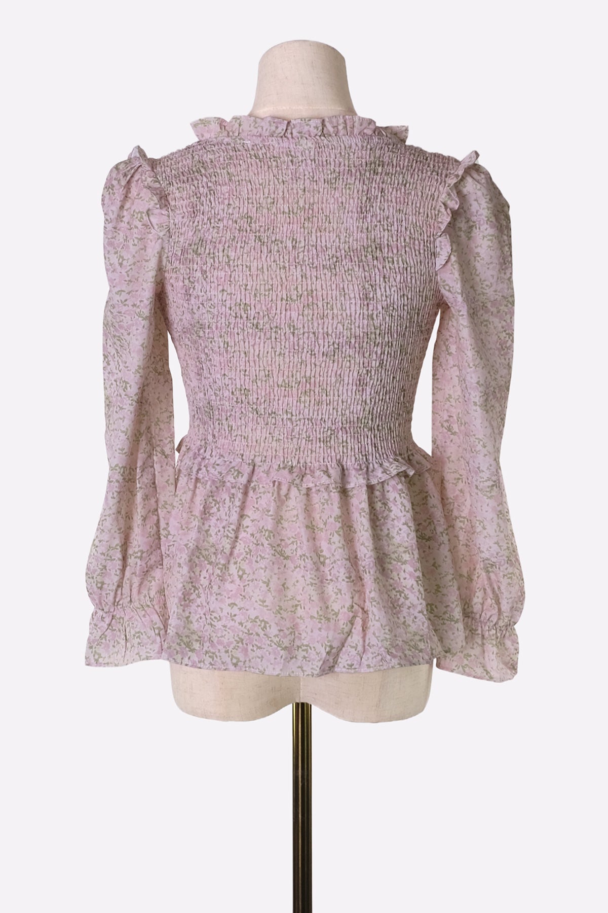 Pink Floral Chiffon Blouse (Pink Floral)